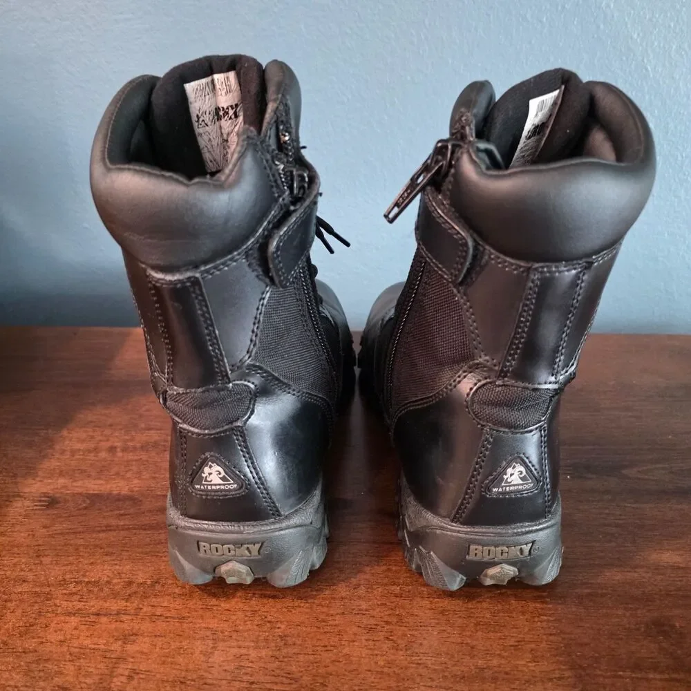 Rocky Mens Alpha Force 8” Duty Black Tactical Military Police Size 10W Boots